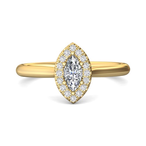 FlyerFit&reg; 18K Yellow Gold Solitaire Engagement Ring