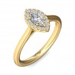 FlyerFit® 18K Yellow Gold Solitaire Engagement Ring