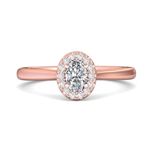 FlyerFit&reg; 18K Pink Gold Solitaire Engagement Ring