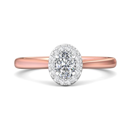 FlyerFit&reg; 14K Pink Gold Shank And White Gold Top Solitaire Engagement Ring