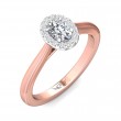 FlyerFit® 14K Pink Gold Shank And White Gold Top Solitaire Engagement Ring