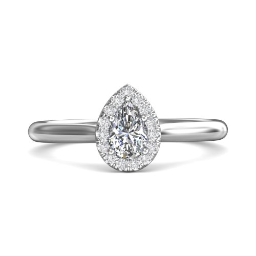 FlyerFit&reg; 18K White Gold Solitaire Engagement Ring