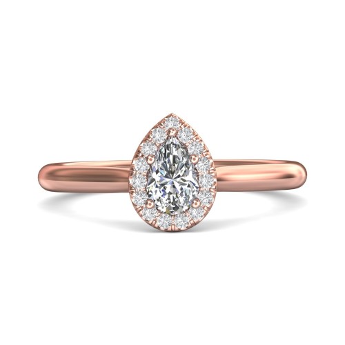 FlyerFit&reg; 18K Pink Gold Solitaire Engagement Ring