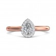 FlyerFit® 18K Pink Gold Shank And White Gold Top Solitaire Engagement Ring