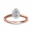 FlyerFit® 18K Pink Gold Shank And White Gold Top Solitaire Engagement Ring