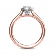 FlyerFit® 18K Pink Gold Shank And White Gold Top Solitaire Engagement Ring