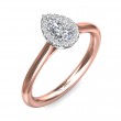 FlyerFit® 18K Pink Gold Shank And White Gold Top Solitaire Engagement Ring