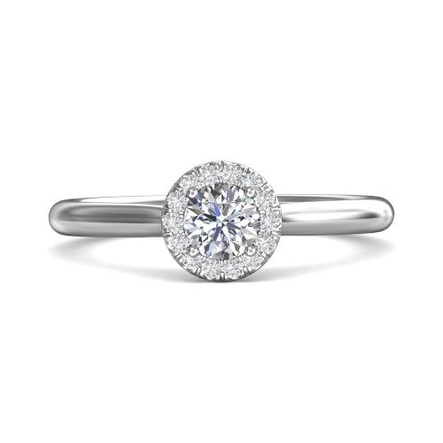 FlyerFit&reg; 18K White Gold Solitaire Engagement Ring