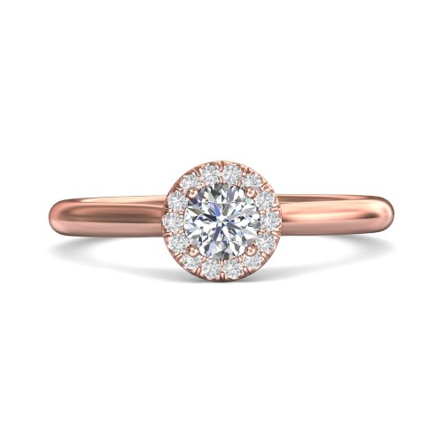FlyerFit&reg; 14K Pink Gold Solitaire Engagement Ring