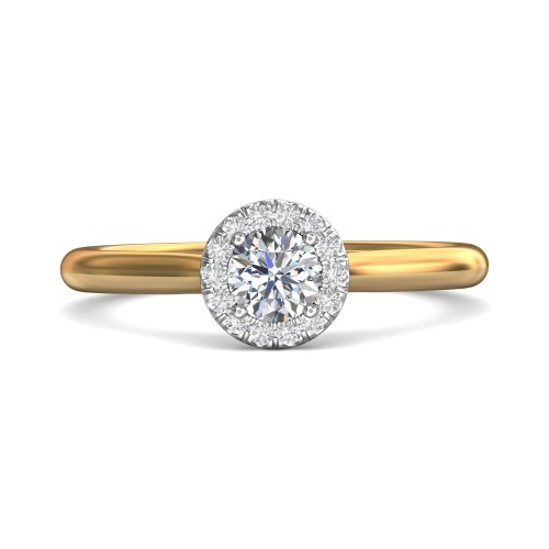 FlyerFit&reg; 14K Yellow and 14K White Gold Solitaire Engagement Ring