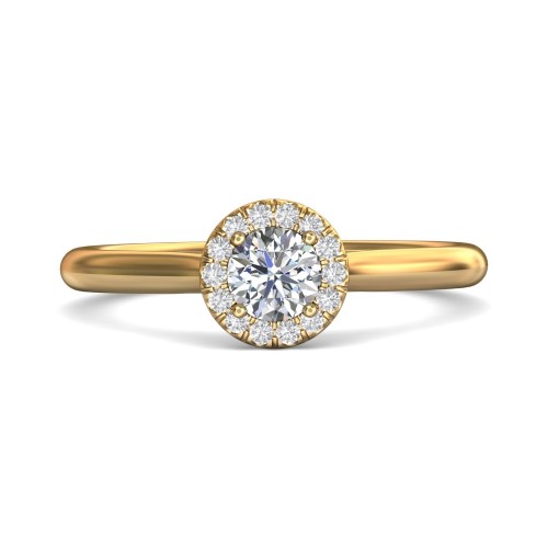 FlyerFit&reg; 18K Yellow Gold Solitaire Engagement Ring