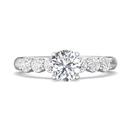 FlyerFit&reg; Platinum Channel and Shared Prong Engagement Ring