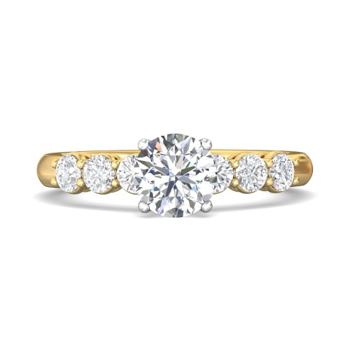 FlyerFit&reg; 14K Yellow and 14K White Gold Channel and Shared Prong Engagement Ring