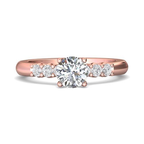 FlyerFit&reg; 14K Pink Gold Channel and Shared Prong Engagement Ring