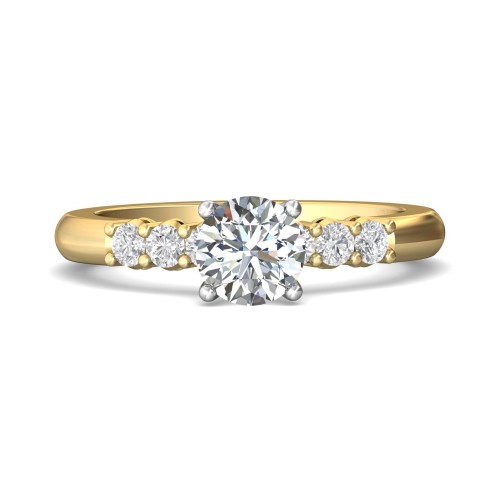 FlyerFit&reg; 14K Yellow and 14K White Gold Channel and Shared Prong Engagement Ring