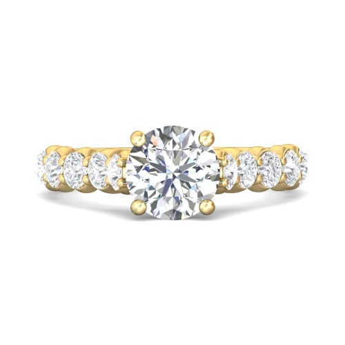 FlyerFit&reg; 14K Yellow Gold Channel and Shared Prong Engagement Ring