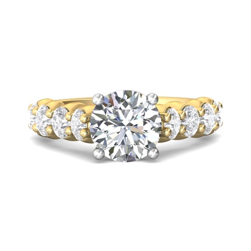 FlyerFit&reg; 18K Yellow Gold Shank And White Gold Top Encore Engagement Ring