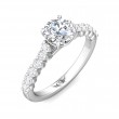 FlyerFit® 14K White Gold Channel and Shared Prong Engagement Ring