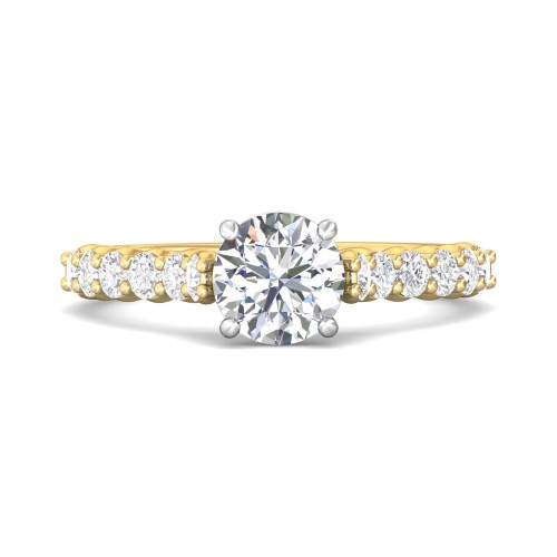 FlyerFit&reg; 14K Yellow and 14K White Gold Channel and Shared Prong Engagement Ring