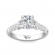 FlyerFit® 18K White Gold Channel and Shared Prong Engagement Ring