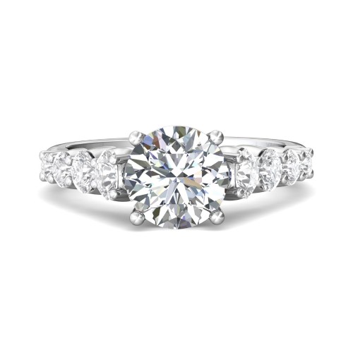 FlyerFit&reg; Platinum Channel and Shared Prong Engagement Ring