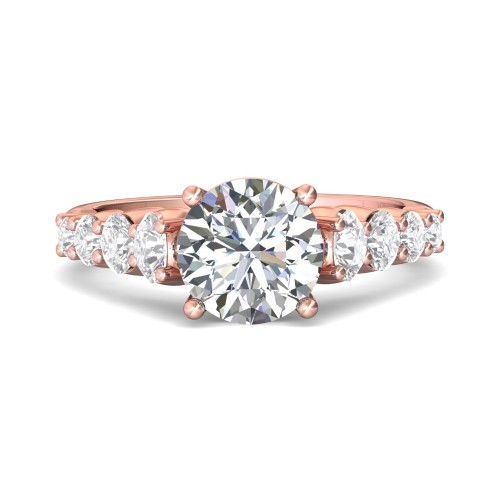 FlyerFit&reg; 14K Pink Gold Channel and Shared Prong Engagement Ring