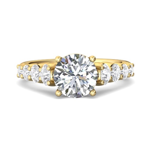 FlyerFit&reg; 14K Yellow Gold Channel and Shared Prong Engagement Ring