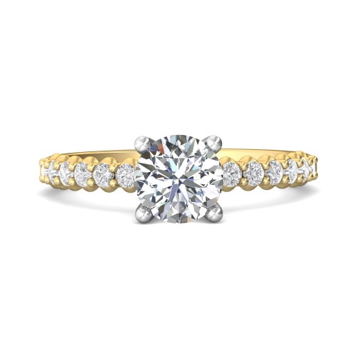 FlyerFit&reg; 14K Yellow and 14K White Gold Channel and Shared Prong Engagement Ring