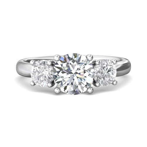 FlyerFit&reg; 14K White Gold Three Stone Engagement Ring