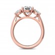 FlyerFit® 14K Pink Gold Three Stone Engagement Ring