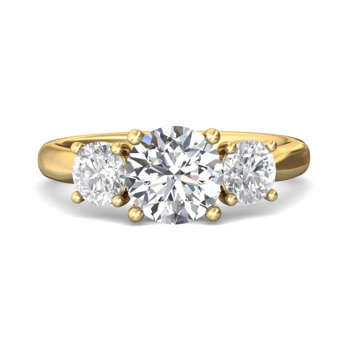 FlyerFit&reg; 14K Yellow Gold Three Stone Engagement Ring