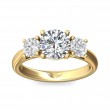 FlyerFit® 14K Yellow Gold Three Stone Engagement Ring