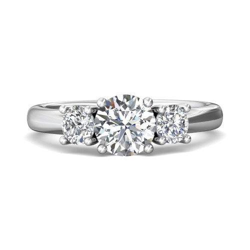 FlyerFit&reg; 14K White Gold Three Stone Engagement Ring