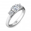 FlyerFit® 14K White Gold Three Stone Engagement Ring