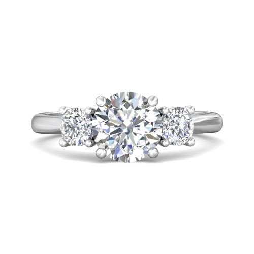 FlyerFit&reg; 14K White Gold Three Stone Engagement Ring