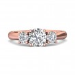 FlyerFit® 18K Pink Gold Three Stone Engagement Ring