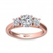 FlyerFit® 18K Pink Gold Three Stone Engagement Ring