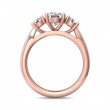 FlyerFit® 18K Pink Gold Three Stone Engagement Ring