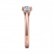FlyerFit® 18K Pink Gold Three Stone Engagement Ring