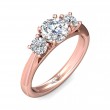 FlyerFit® 18K Pink Gold Three Stone Engagement Ring