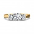 FlyerFit® 18K Yellow Gold Shank And White Gold Top Three Stone Engagement Ring
