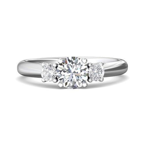 FlyerFit&reg; 14K White Gold Three Stone Engagement Ring