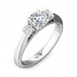 FlyerFit® 14K White Gold Three Stone Engagement Ring