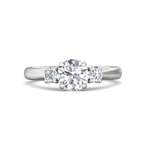 FlyerFit&reg; 14K White Gold Three Stone Engagement Ring