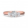 FlyerFit® 14K Pink Gold Three Stone Engagement Ring