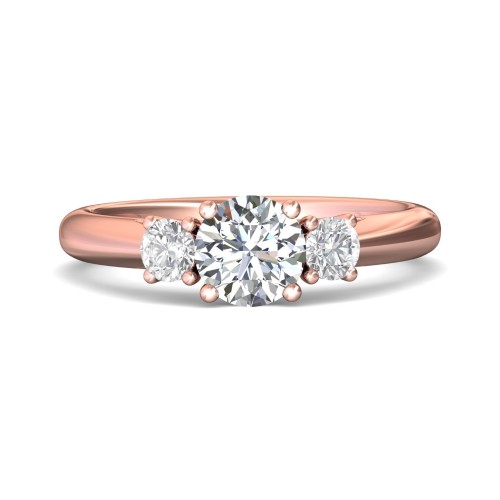 FlyerFit&reg; 14K Pink Gold Three Stone Engagement Ring