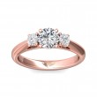 FlyerFit® 14K Pink Gold Three Stone Engagement Ring