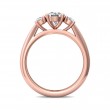 FlyerFit® 14K Pink Gold Three Stone Engagement Ring
