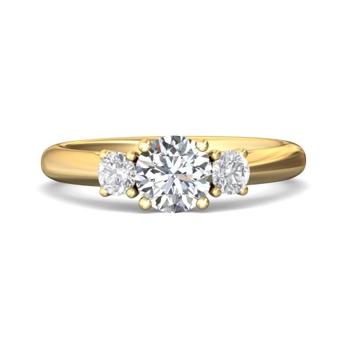 FlyerFit&reg; 14K Yellow Gold Three Stone Engagement Ring