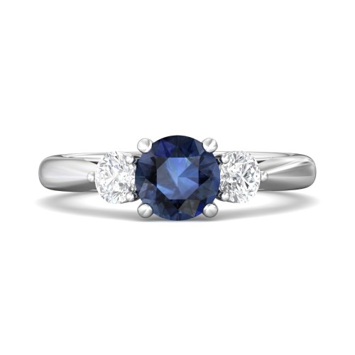 FlyerFit&reg; 14K White Gold Three Stone Engagement Ring